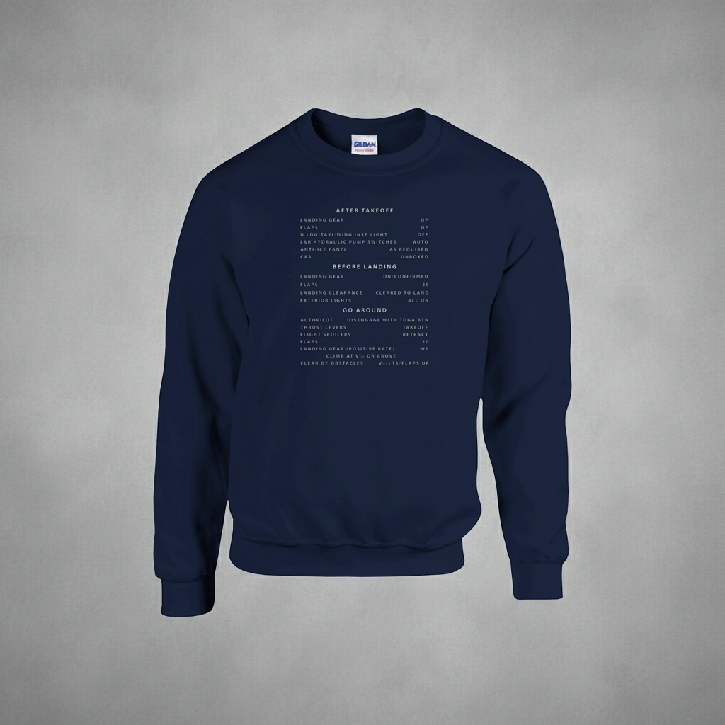 Black/Navy Checklist Crewneck